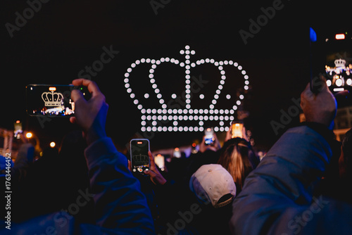 LUXEMBOURG - 4 October 2025: The amazing drone show in honor of the accession of the new Grand Duke of Luxembourg