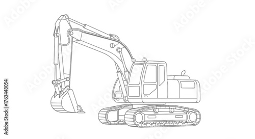Cute Anime Style Excavator Construction Coloring Sheet for Kids Fun Heavy Machinery Art