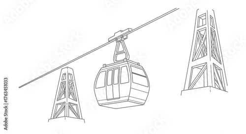 Unique Cable Car Coloring Sheet for Kids Fun Urban Transport Activity Art