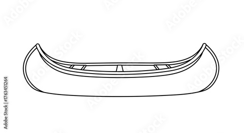 Canoe Boat Coloring Page for Children Fun Watercraft Outline Drawing