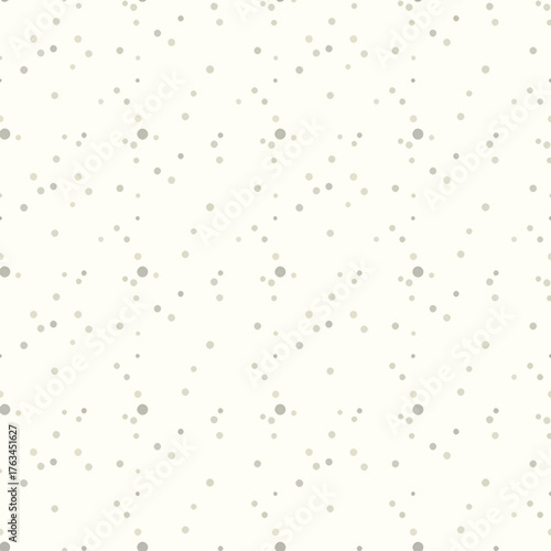 Seamless pattern of light beige background with scattered small dots in various shades of beige and grey, perfect for minimalist design