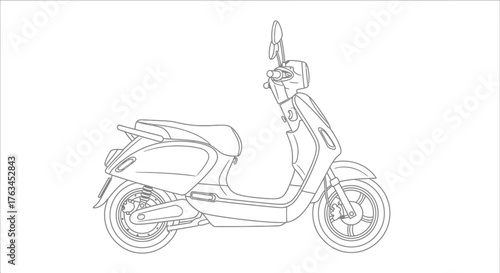 Electric Scooter Modern Transport Coloring Page for Children Fun Vehicle