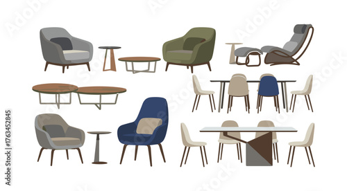 Modern living room and dining room furniture collection