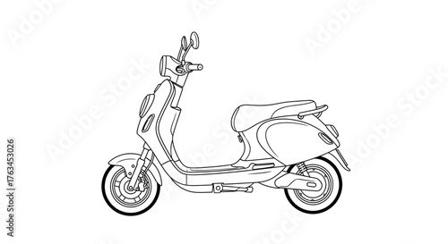 Fun Electric Scooter Coloring Sheet for Kids Modern Urban Transport Activity