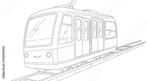 Fun Funicular Cable Railway Coloring Sheet for Kids Unique Mountain Transport Activity