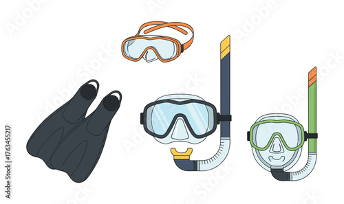 Snorkeling and diving gear set for water sports