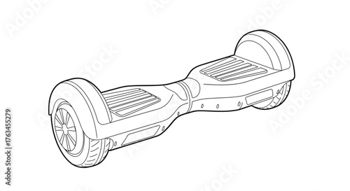 Fun Hoverboard Coloring Sheet for Kids Modern Personal Transport Activity