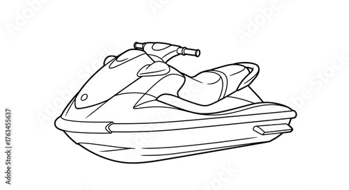 Jet Ski Personal Watercraft Coloring Page for Children Fun Sports Art