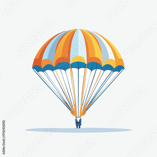 Colorful Parachute Soaring Through the Sky with a Skydiver.