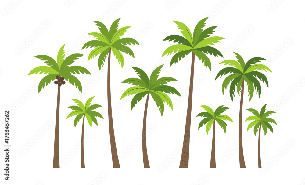 Obraz premium Tropical palm trees illustration for summer vacation design