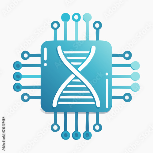 Genetic Code Integrated Circuit Board Technology Concept.