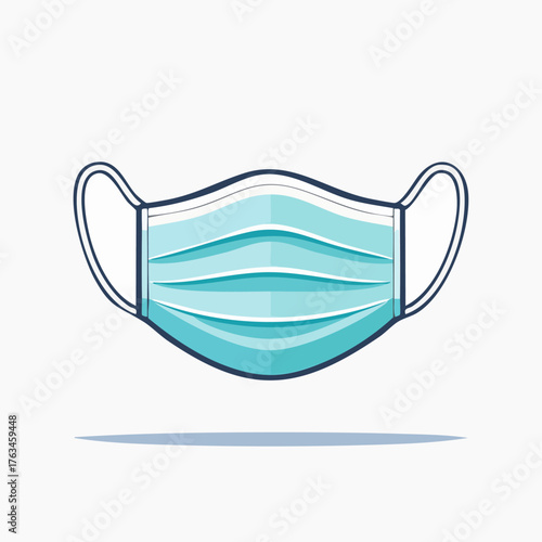 Illustration of a Blue Surgical Face Mask for Protection.