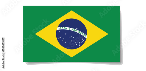The vibrant flag of brazil in a square format