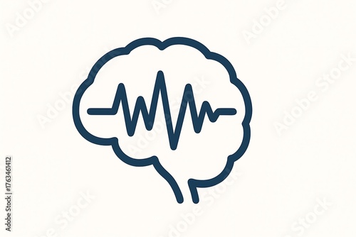 Brainwave icon EEG pattern on white