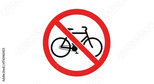 Free Download No Bicycles Allowed Sign Red Circle with Diagonal Line Over Bicycle Silhouette. - GFXLoad
