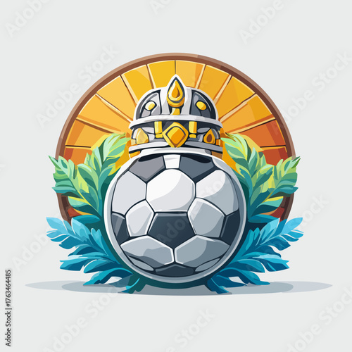 Soccer Ball Crowned King Symbol.
