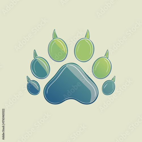Stylized Paw Print Logo Design.