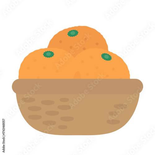 かごに入ったみかん　イラスト