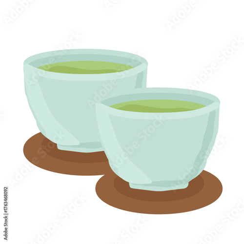 緑茶　イラストセット