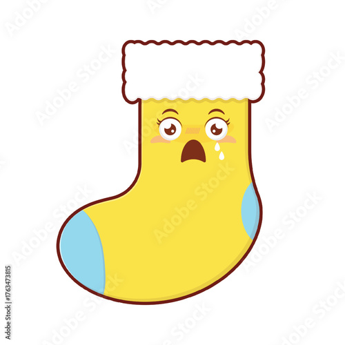 Yellow stocking scared face cartoon cute