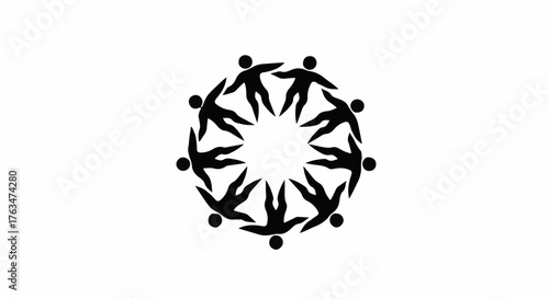 Diverse group of people forming a circle of unity and connection