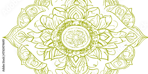 Round lace mandala vector pattern with ornamental floral design and vintage decoration