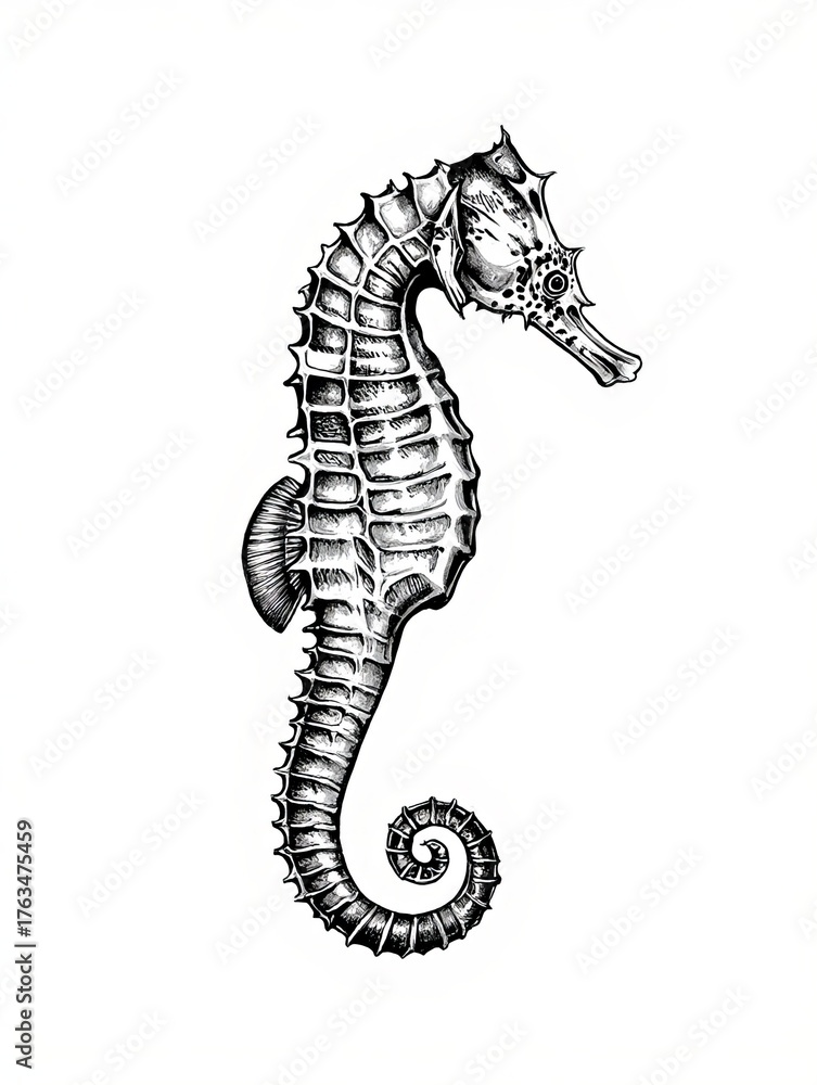Fototapeta premium Seahorse on white background