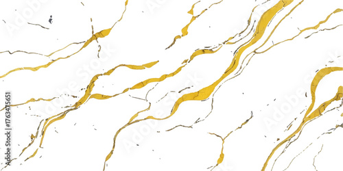 Golden, artistic yellow paint splashes with a subtle paper texture and a map silhouette reflection