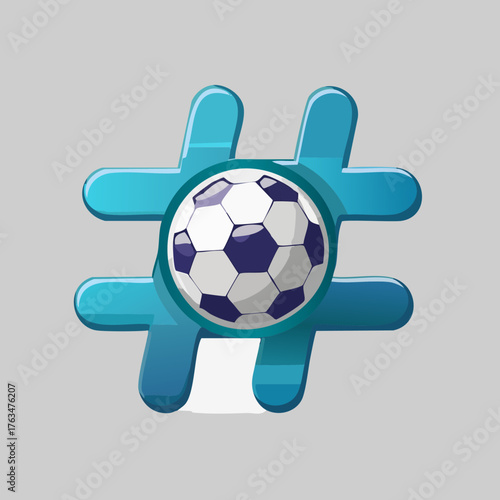 Hashtag Football - A Modern Symbol of Soccer and Social Media.