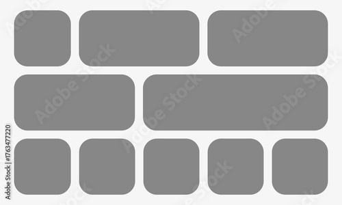 Bento-style layout grid templates featuring abstract modern shapes, web comic panels, and a variety of creative tile arrangements in different sizes  perfect for modern vector design sets.