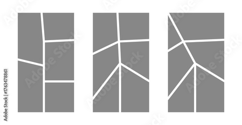 Illustration on the theme of  manga comic storyboard and collage grid templates blank panel layouts ideal for comic books, photo collages, posters, and flyers. 