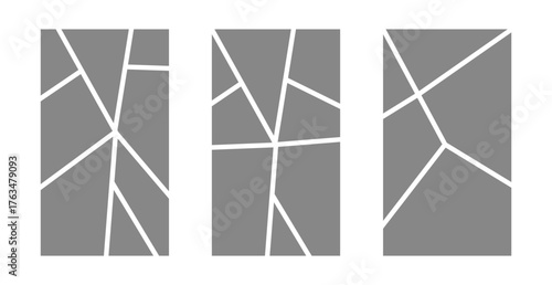 Illustration on the theme of  manga comic storyboard and collage grid templates blank panel layouts ideal for comic books, photo collages, posters, and flyers. 