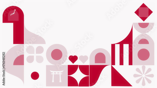 Colorful Geometric Pattern Of Japan AbstractBackground PNG