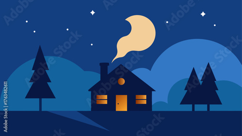 Sailboat sailing on water with mountains and moon