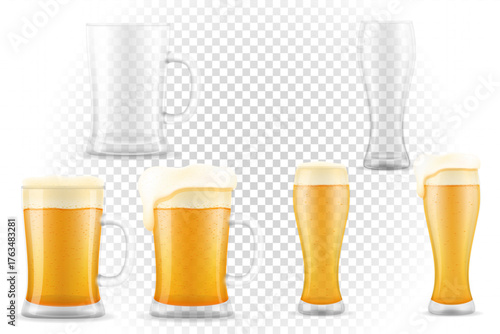 beer in mug transparent stock vector illustration beverage icons