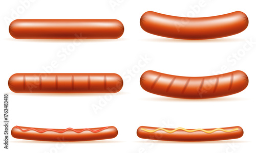 sausage meat stock vector illustration food icons