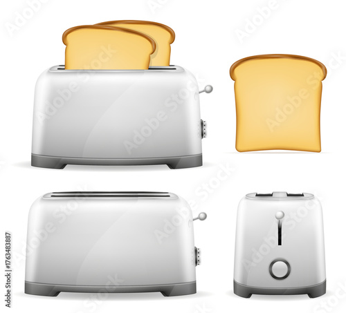 toaster vintage old retro and bread tost stock vector illustration food icons
