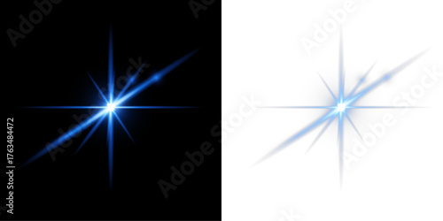 Lens flare sparkle glow beam effect PNG