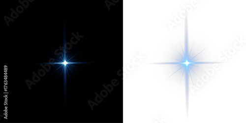 Bright blue sun light flare transparent background PNG