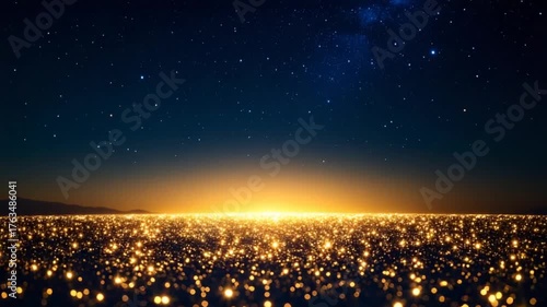 Golden starscape sunrise