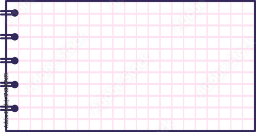 Minimalist notebook background with pink grid pattern, perfect for presentations and designs