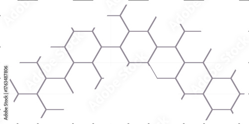 The image features an abstract background with a technology pattern of geometric hexagonal shapes creating a futuristic honeycomb texture