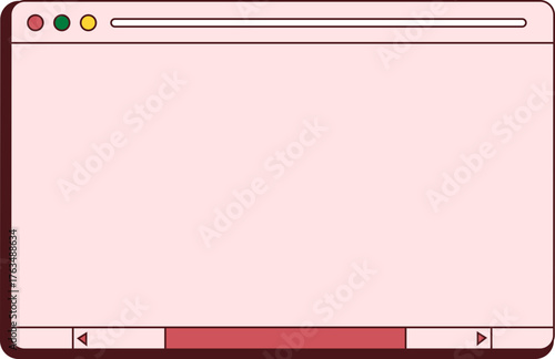Retro Inspired Browser Window Illustration for Web Design and User Interface Mockups