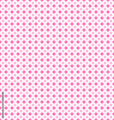 Seamless pattern with pink geometric shapes for textile and graphic design