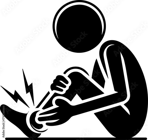 Illustration of Common Illness Symptoms – Icons Showing People Experiencing Various Health Conditions Such as Headache, Fever, Cough, Chest Pain, Stomach Ache, Nausea, Joint Pain, and Chills