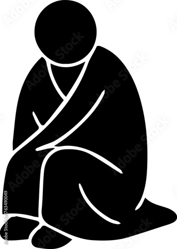 Illustration of Common Illness Symptoms – Icons Showing People Experiencing Various Health Conditions Such as Headache, Fever, Cough, Chest Pain, Stomach Ache, Nausea, Joint Pain, and Chills