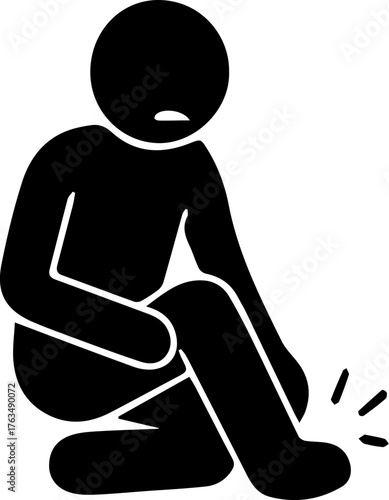 Illustration of Common Illness Symptoms – Icons Showing People Experiencing Various Health Conditions Such as Headache, Fever, Cough, Chest Pain, Stomach Ache, Nausea, Joint Pain, and Chills