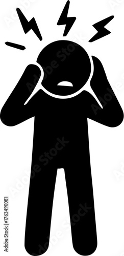 Illustration of Common Illness Symptoms – Icons Showing People Experiencing Various Health Conditions Such as Headache, Fever, Cough, Chest Pain, Stomach Ache, Nausea, Joint Pain, and Chills