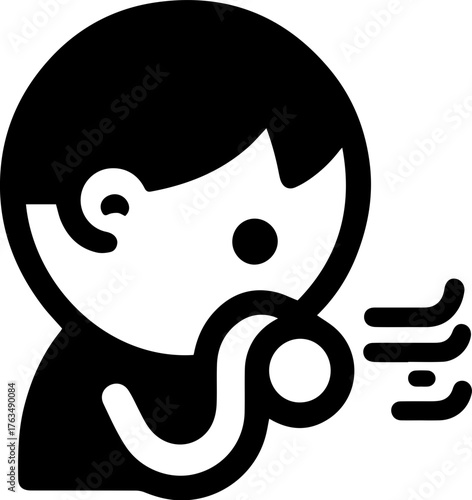 Illustration of Common Illness Symptoms – Icons Showing People Experiencing Various Health Conditions Such as Headache, Fever, Cough, Chest Pain, Stomach Ache, Nausea, Joint Pain, and Chills