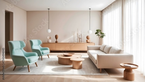 Elegant Nordic Design with Pastel Armchairs